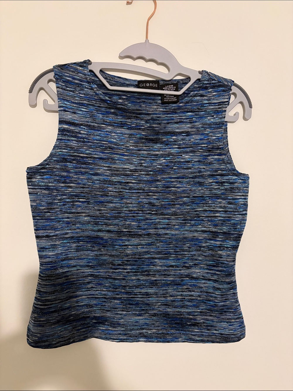 George Blue Space-Dye Sleeveless Knit Tank